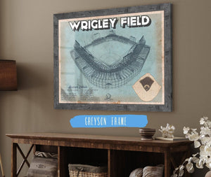 14" x 11" / Greyson Frame Cutler West Wrigley Field Art- Chicago Cubs Baseball Vintage Print