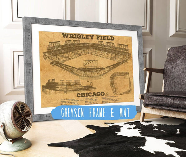 14" x 11" / Greyson Frame & Mat Cutler West Wrigley Field Print - Chicago Cubs Baseball Print