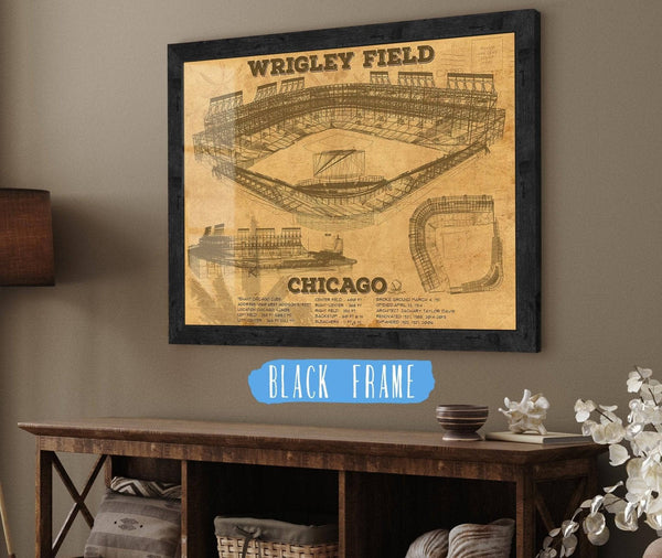 20" x 16" / Black Frame Cutler West Wrigley Field Print - Chicago Cubs Baseball Print