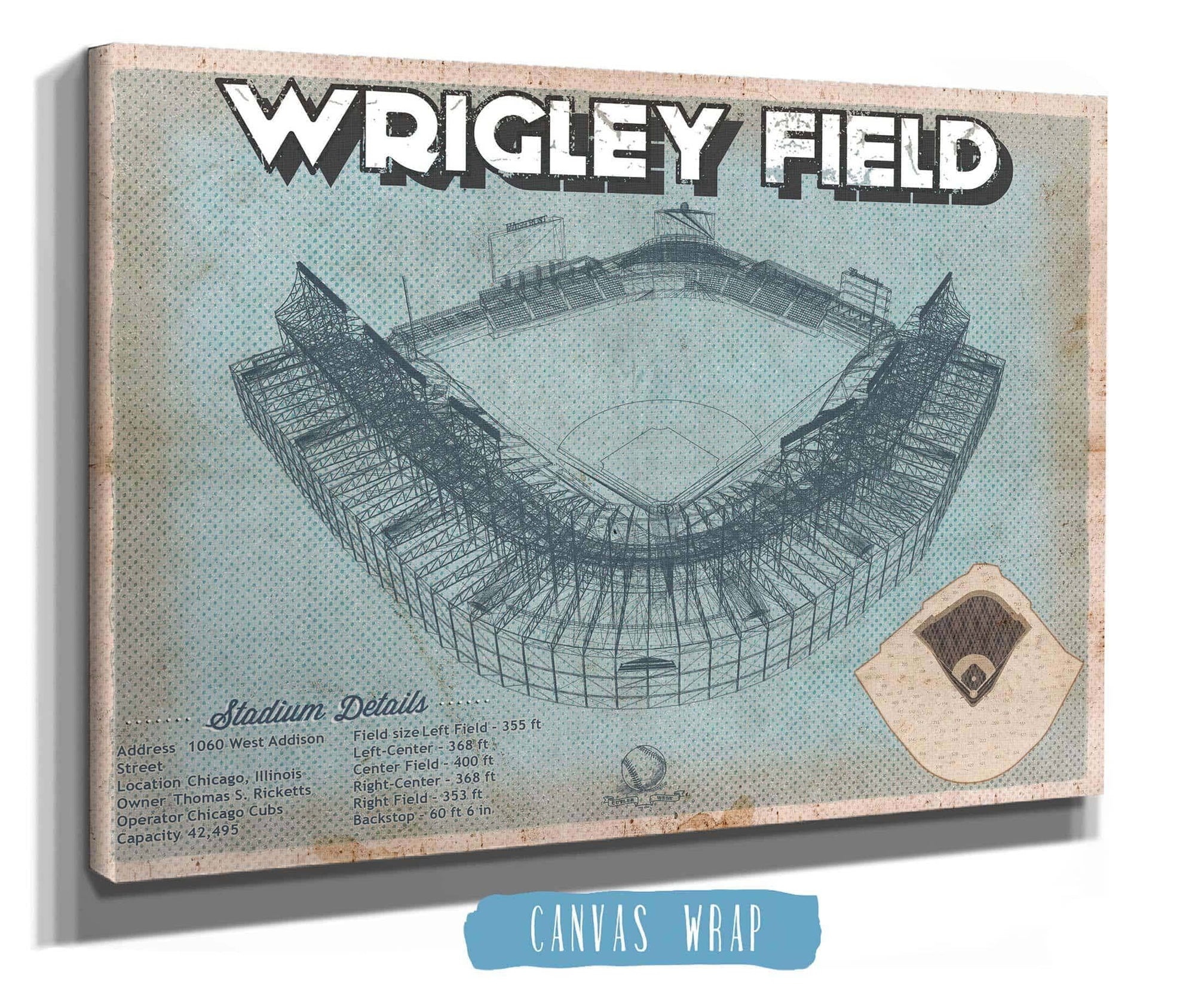Cutler West Baseball Collection Wrigley Field Art - Chicago Cubs Baseball Print