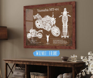 Cutler West Yamaha MT-01 Blueprint Motorcycle Patent Print