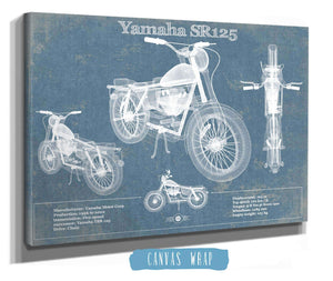 Cutler West Yamaha SR125 Blueprint Motorcycle Patent Print