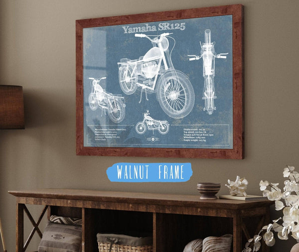 Cutler West Yamaha SR125 Blueprint Motorcycle Patent Print