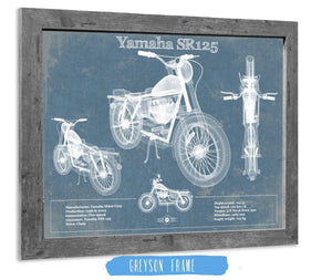 Cutler West Yamaha SR125 Blueprint Motorcycle Patent Print