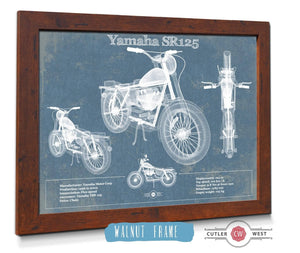 Cutler West Yamaha SR125 Blueprint Motorcycle Patent Print