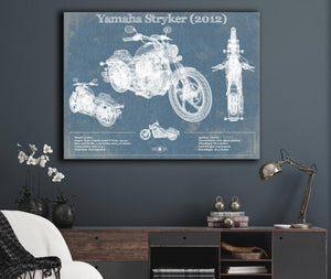 Cutler West Yamaha Stryker (2012) Vintage Blueprint Motorcycle Patent Print