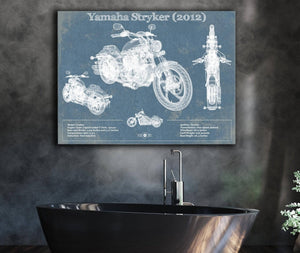 Cutler West Yamaha Stryker (2012) Vintage Blueprint Motorcycle Patent Print