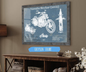 Cutler West Yamaha Stryker (2012) Vintage Blueprint Motorcycle Patent Print
