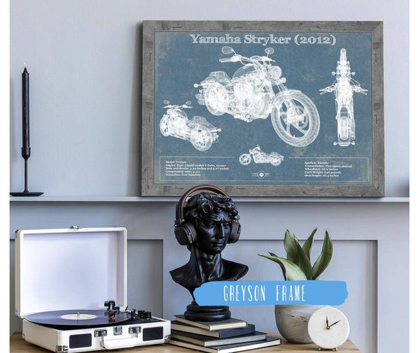 14" x 11" / Greyson Frame Cutler West Yamaha Stryker (2012) Vintage Blueprint Motorcycle Patent Print