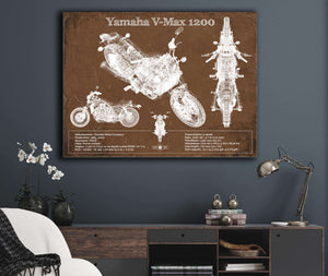 Cutler West Yamaha V-Max 1200 Blueprint Vintage Motorcycle Print