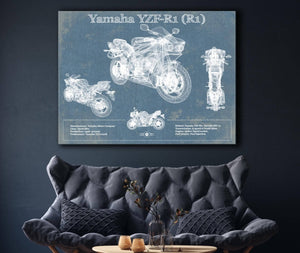 Cutler West Yamaha YZF-R1 (R1) Blueprint Motorcycle Patent Print