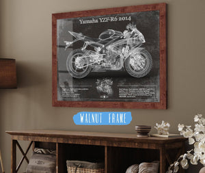 Cutler West Yamaha YZF-R6 2014 Blueprint Motorcycle Patent Print