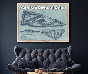 Cutler West Yas Marina Circuit Blueprint Race Track Print