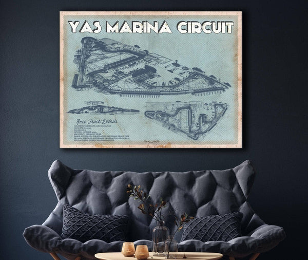Cutler West Yas Marina Circuit Blueprint Race Track Print