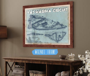 Cutler West Yas Marina Circuit Blueprint Race Track Print