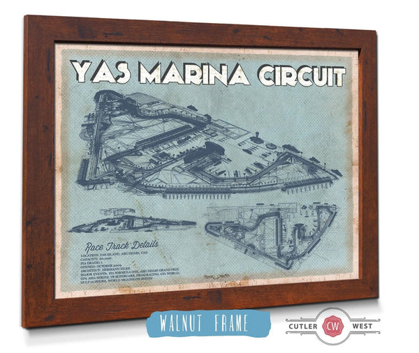 Cutler West Yas Marina Circuit Blueprint Race Track Print