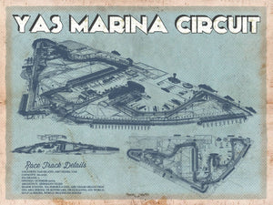 Cutler West Yas Marina Circuit Blueprint Race Track Print