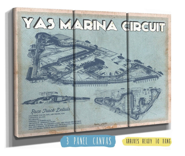 Cutler West Yas Marina Circuit Blueprint Race Track Print