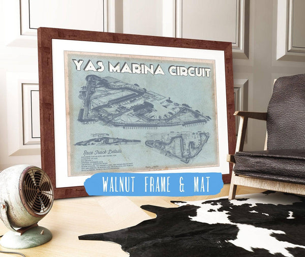 Cutler West Yas Marina Circuit Blueprint Race Track Print