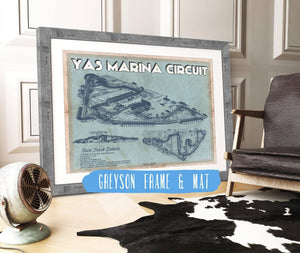 Cutler West Yas Marina Circuit Blueprint Race Track Print