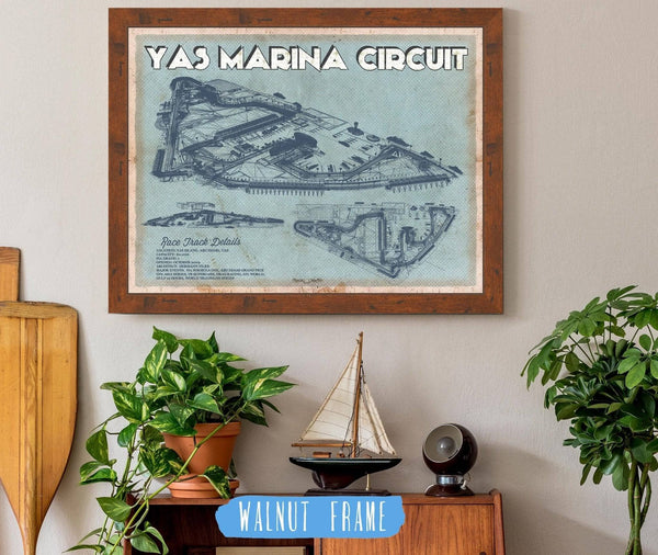 Cutler West Yas Marina Circuit Blueprint Race Track Print