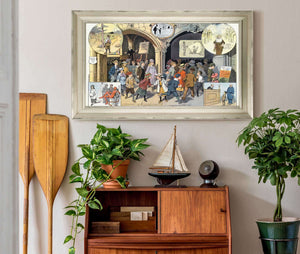 24" x 16" / Champagne Frame Cutler West Young America And The Moving Picture Show by Louis Glackens