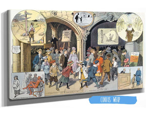 24" x 16" / Stretched Canvas Wrap Cutler West Young America And The Moving Picture Show by Louis Glackens