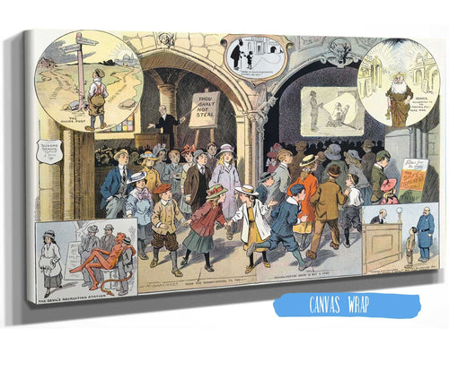 24" x 16" / Stretched Canvas Wrap Cutler West Young America And The Moving Picture Show by Louis Glackens