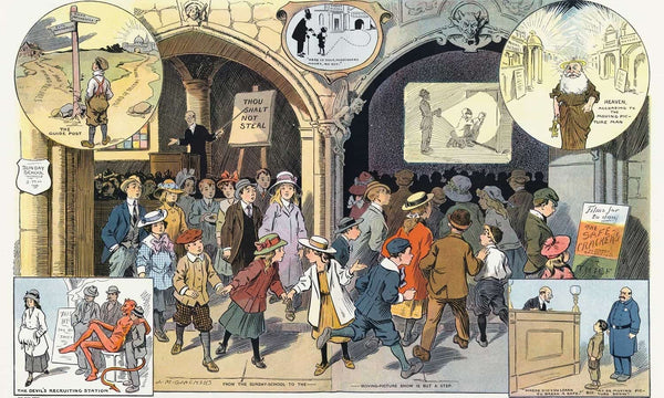 24" x 16" / Unframed Cutler West Young America And The Moving Picture Show by Louis Glackens