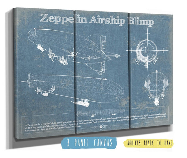 Cutler West Zeppelin Airship Blimp Blueprint Original Wall Art