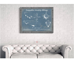 Cutler West Zeppelin Airship Blimp Blueprint Original Wall Art