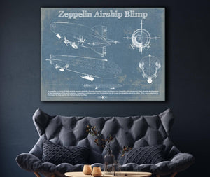 Cutler West Zeppelin Airship Blimp Blueprint Original Wall Art