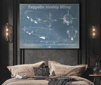 Cutler West Zeppelin Airship Blimp Blueprint Original Wall Art